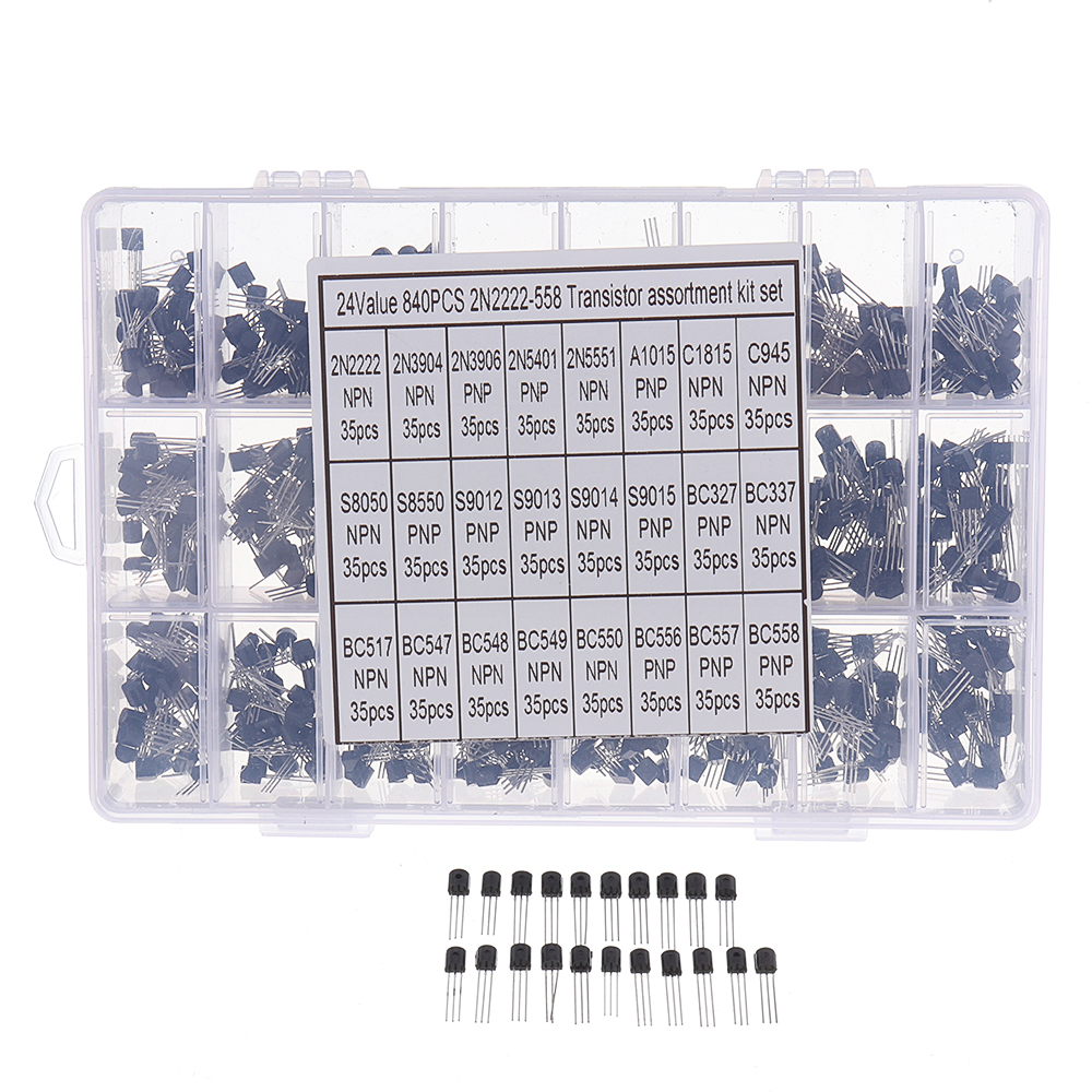 Aemedyreg-840pcs-24Values-TO-92-Transistor-Assortment-Kit-BC327-BC337-BC547-transistor-2N2222-3904-3906-C945-PNPNPN-Transistors-Pack-1621332
