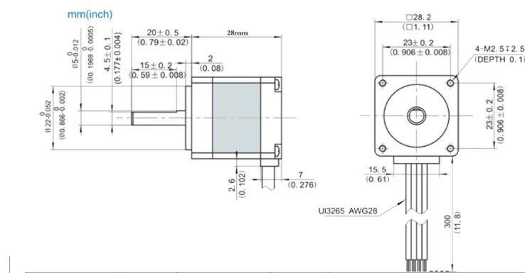 HANPOSE-11HS2810-28mm-Nema-11-Stepper-Motor-28BYGH28-1A-008Nm-4-lead-for-CNC-Router-1564347