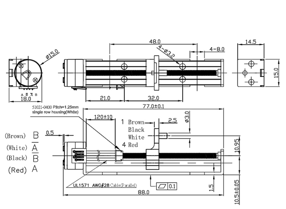 Chihai-CHIHAI-CH-SM1545-M3xP05-Permanent-Magnet-Stepper-Linear-Motor-2-phase-4-wire-Miniature-Motor-1500185