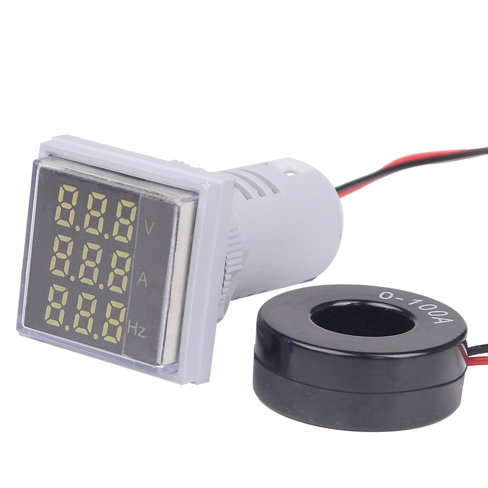 Geekcreitreg-3-in-1-AC-60-500V-100A-Square-LED-Digital-Voltmeter-Ammeter-Hertz-Meter-Signal-Lights-Voltage-Current-Frequency-Combo-Meter-Indicator-Tester-With-Round-CT-1548752