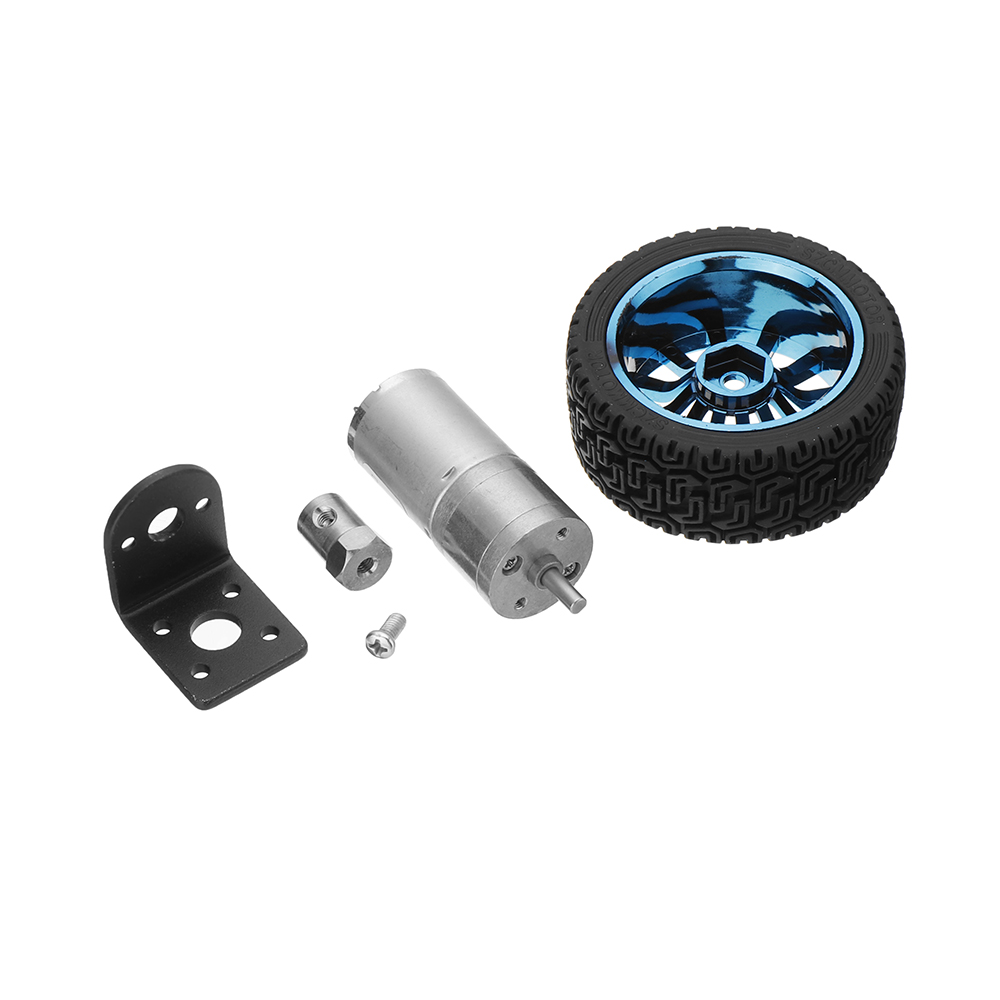 Machifit-25GA370-DC-612V-130rpm-Gear-Reduction-Motor-with-Mounting-Bracket-and-Wheel-1532246