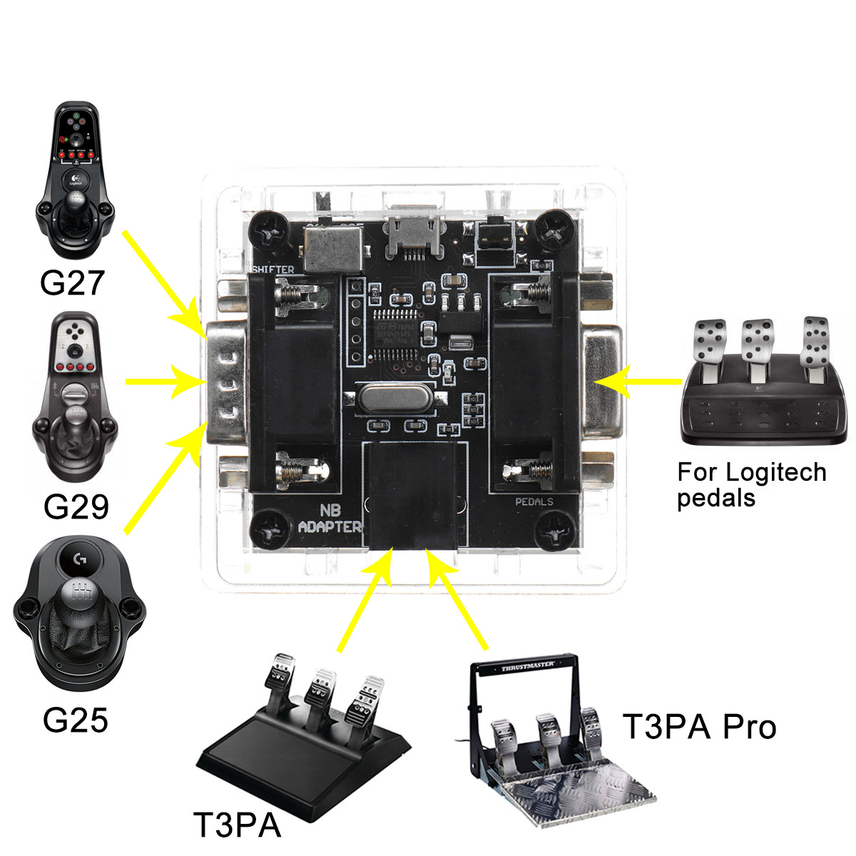 Pedal-Gear-Shifter-to-PC-Systems-USB-Converter-Board-Simagic-Adapter-for-Thrustmaster-T3PAT3PA-Pro-for-Logitech-G27G29-Parts-1856802