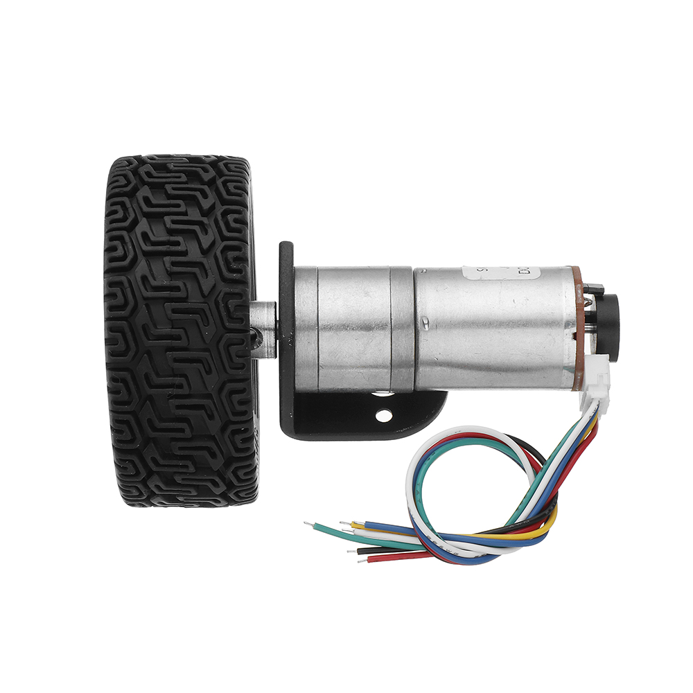 Machifit-25GA370-DC-12V-Micro-Gear-Reduction-Encoder-Motor-with-Mounting-Bracket-and-Wheel-1532242