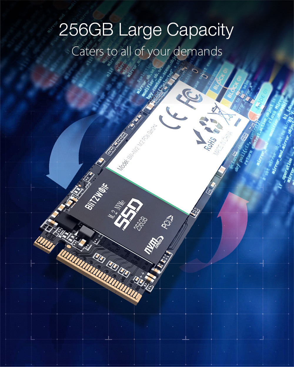 BlitzWolfregBW-NV2-PCIe-Gen34-NVMe13-SSD-256GB-M2-2280-M-Key-Soild-State-Drive-Hard-Disk-256GB-1635708