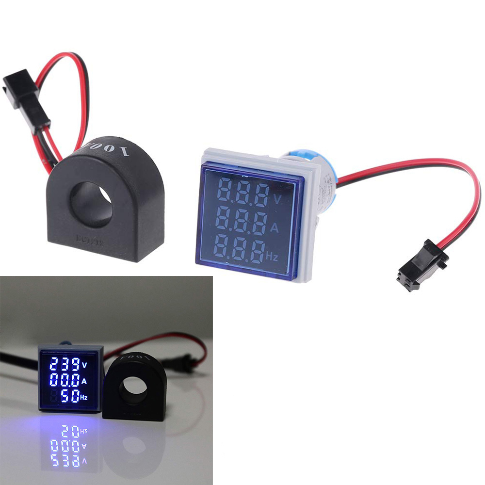 Geekcreitreg-3-in-1-AC-60-500V-100A-Voltmeter-Ammeter-HZ-Hertz-Frequency-Meter-22mm-Digital-Current-Voltage-Amp-Signal-Light-LED-Lamp-Indicator-with-CT-1548114