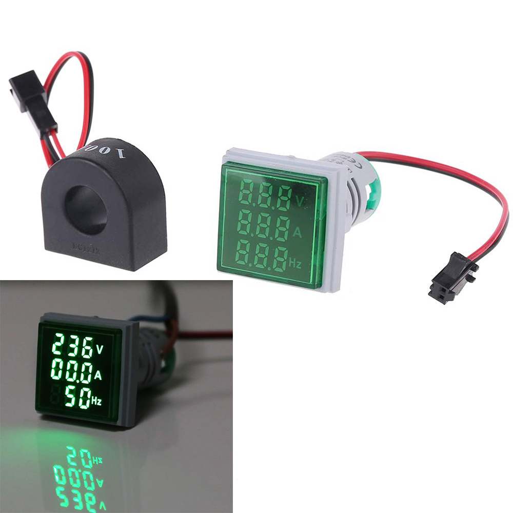 Geekcreitreg-3-in-1-AC-60-500V-100A-Voltmeter-Ammeter-HZ-Hertz-Frequency-Meter-22mm-Digital-Current-Voltage-Amp-Signal-Light-LED-Lamp-Indicator-with-CT-1548114