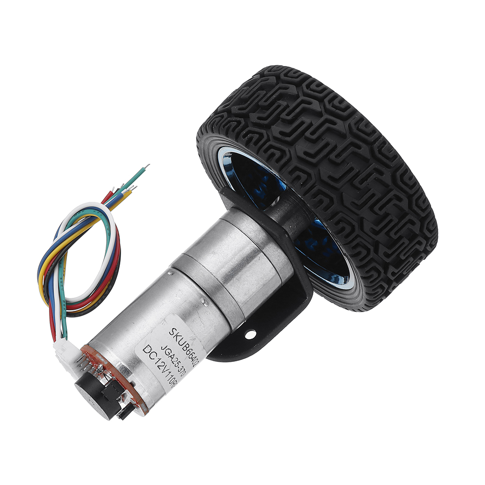 Machifit-25GA370-DC-12V-Micro-Gear-Reduction-Encoder-Motor-with-Mounting-Bracket-and-Wheel-1532242
