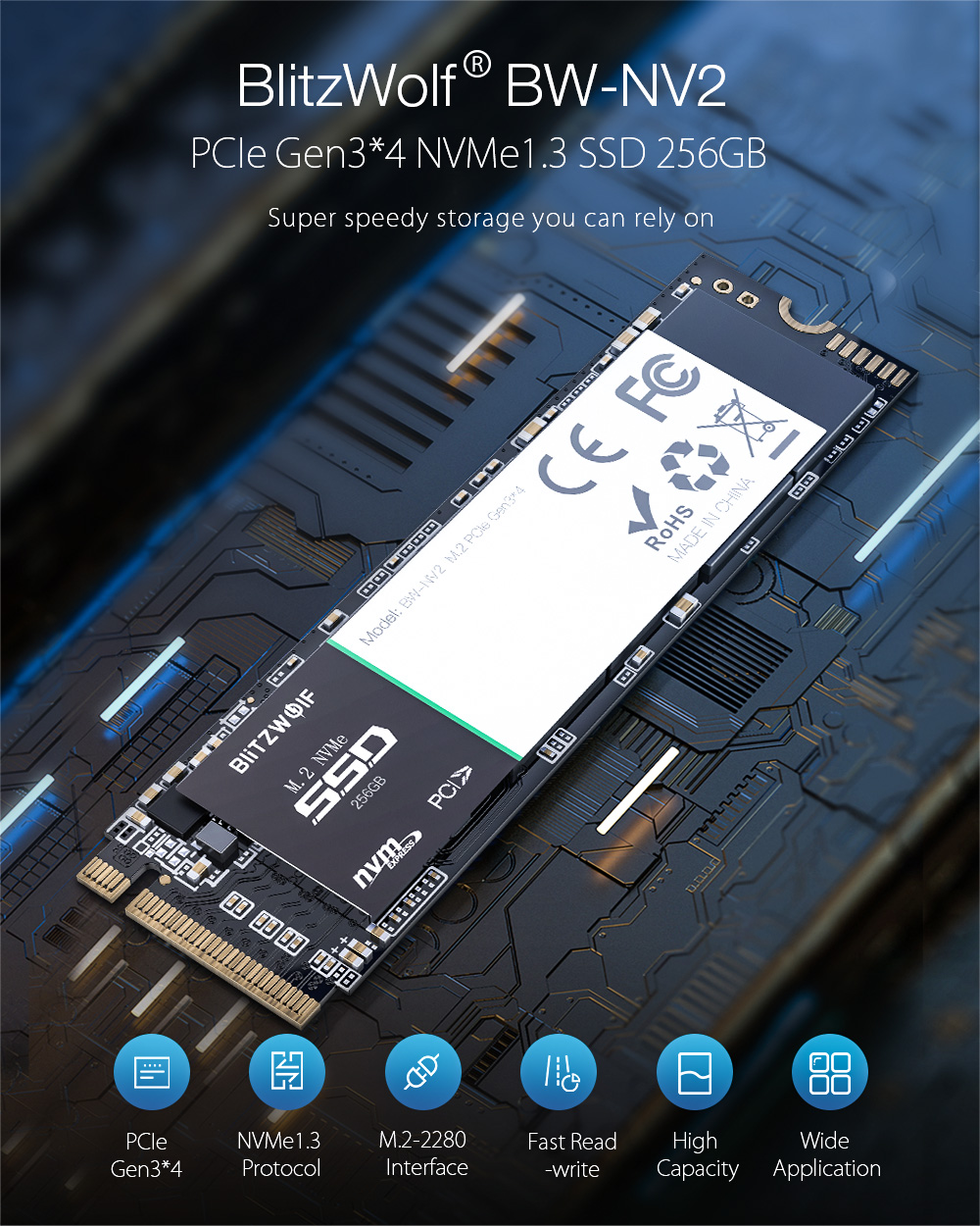 BlitzWolfregBW-NV2-PCIe-Gen34-NVMe13-SSD-256GB-M2-2280-M-Key-Soild-State-Drive-Hard-Disk-256GB-1635708