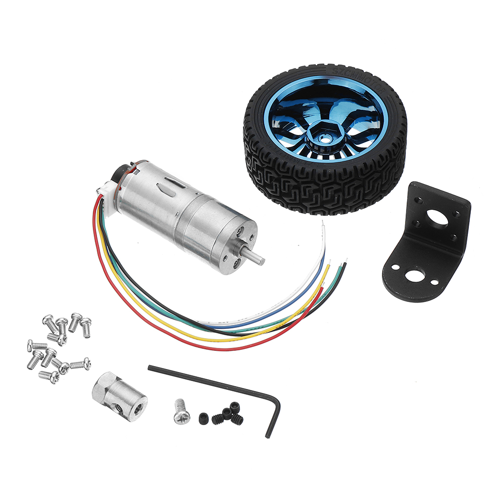 Machifit-25GA370-DC-12V-Micro-Gear-Reduction-Encoder-Motor-with-Mounting-Bracket-and-Wheel-1532242