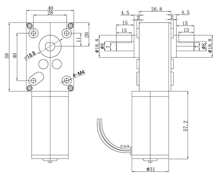 GW4058-31ZY-Double-Shaft-DC-Motor-12V24V-110rpm220rpm-Reduction-Motor-Worm-Gear-Gear-Box-Motor-1357185
