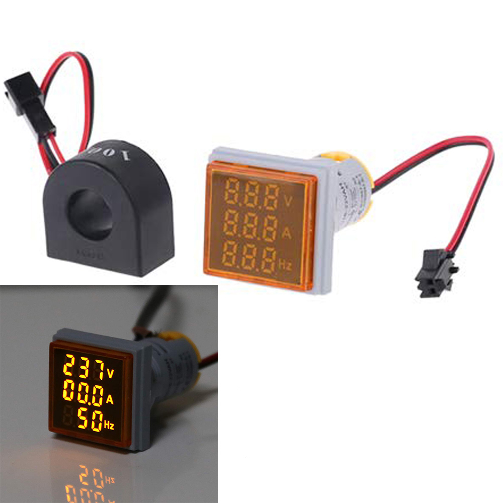 Geekcreitreg-3-in-1-AC-60-500V-100A-Voltmeter-Ammeter-HZ-Hertz-Frequency-Meter-22mm-Digital-Current-Voltage-Amp-Signal-Light-LED-Lamp-Indicator-with-CT-1548114