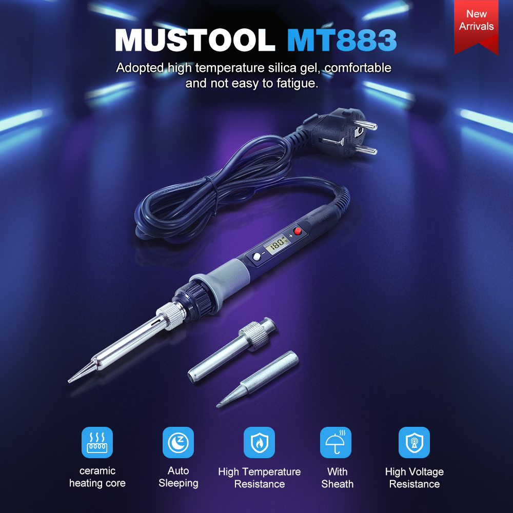 MUSTOOL-MT883-80W-Electric-Solder-Iron-Station-Adjustable-Temperature-180-480392-896-Auto-Sleeping-110V220V-EUUSUK-Plug-Option-1553736