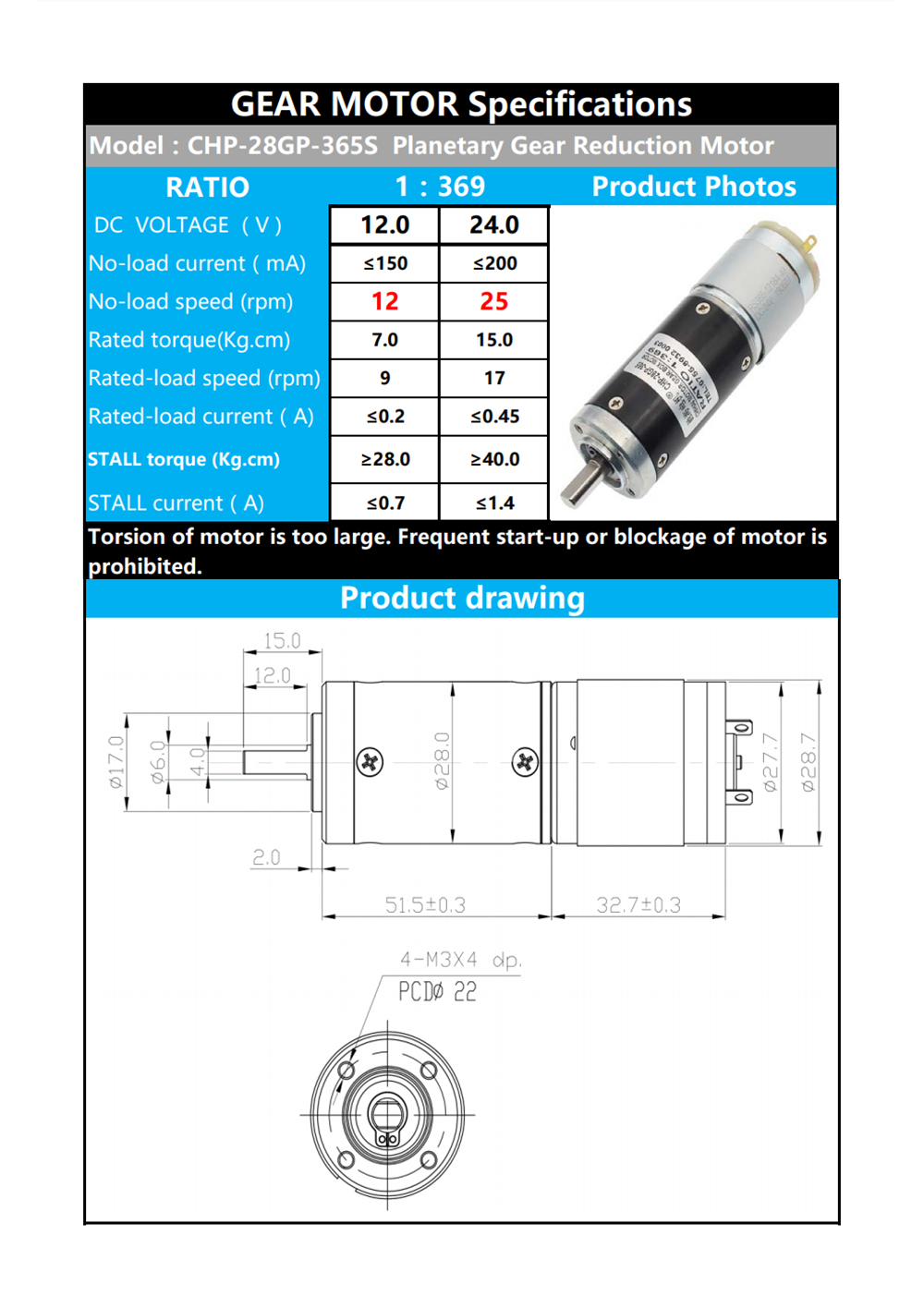 Chihai-CHP-28GP-365S-Planetary-Gear-Reduction-Motor-1225RPM-Ratio-1369-1529202
