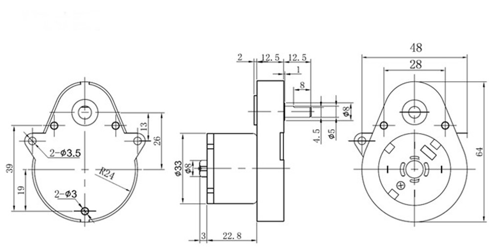 Chihai-CHE-48GE-520-DC-12V-28rpm-1225-Ratio-Micro-Permanent-Magnet-Reduction-Gear-Motor-1366739