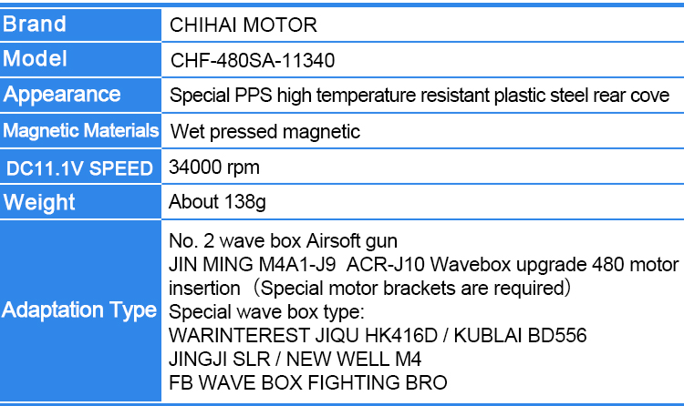 Chihai-CHF-480SA-11340-DC-111V-34000rpm-Motor-High-Speed-Long-Shaft-Airsoft-Motor-for-Jinming-New-Well-1727818