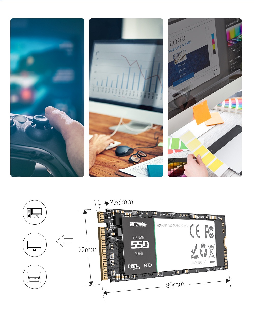 BlitzWolfregBW-NV2-PCIe-Gen34-NVMe13-SSD-256GB-M2-2280-M-Key-Soild-State-Drive-Hard-Disk-256GB-1635708