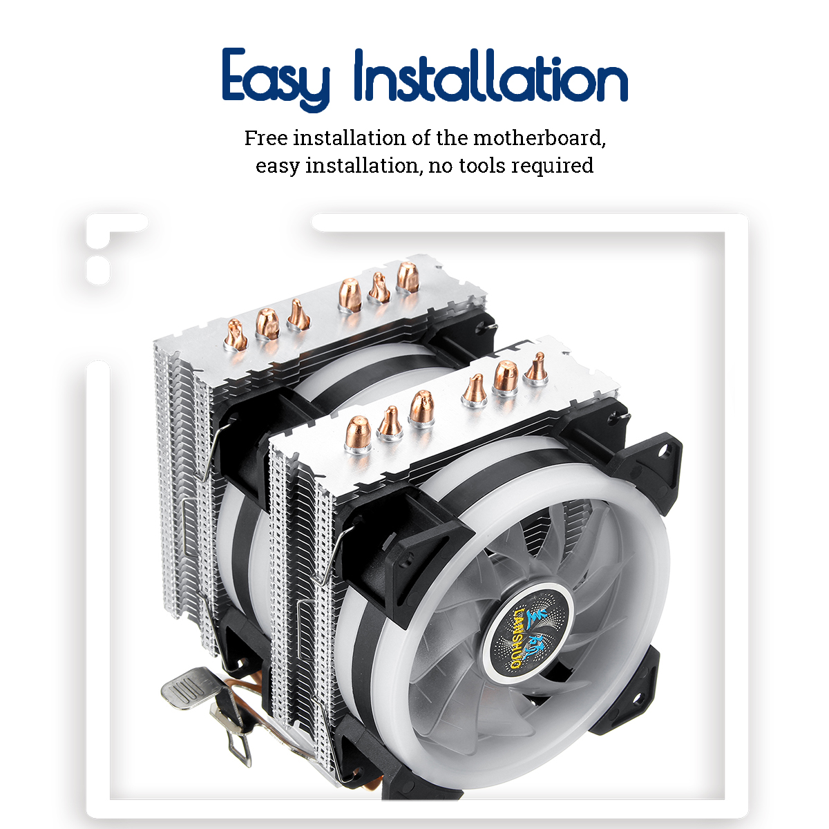 CPU-Cooler-6-Heatpipe-4-Pin-RGB-2x-Cooling-Fan-For-Intel-77511501151115511561366AMD-1544769