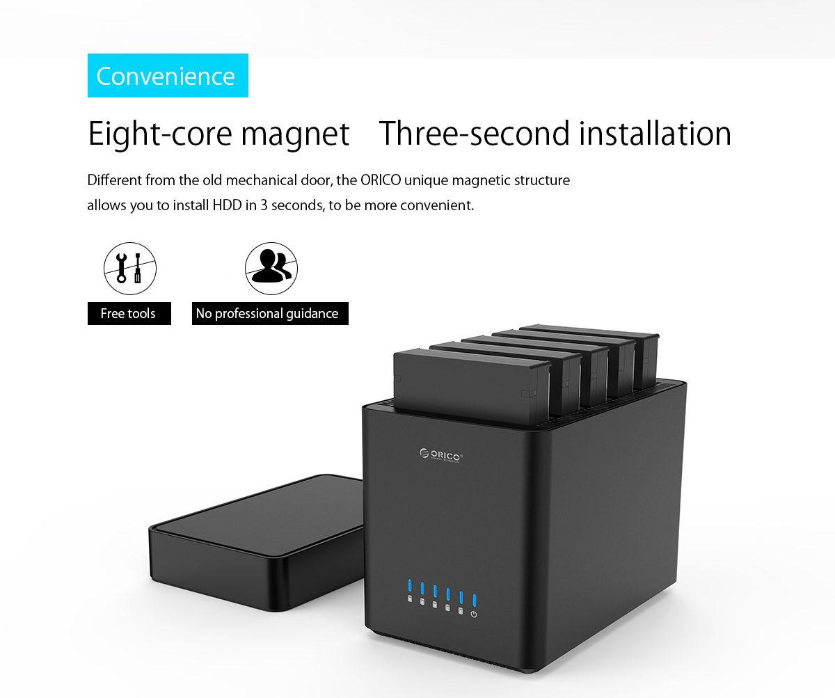 Orico-DS500U3-USB30-Multi-Bay-35inch-Hard-Drive-Enclosure-Magnetic-type-HDD-SSD-Docking-Station-1352253