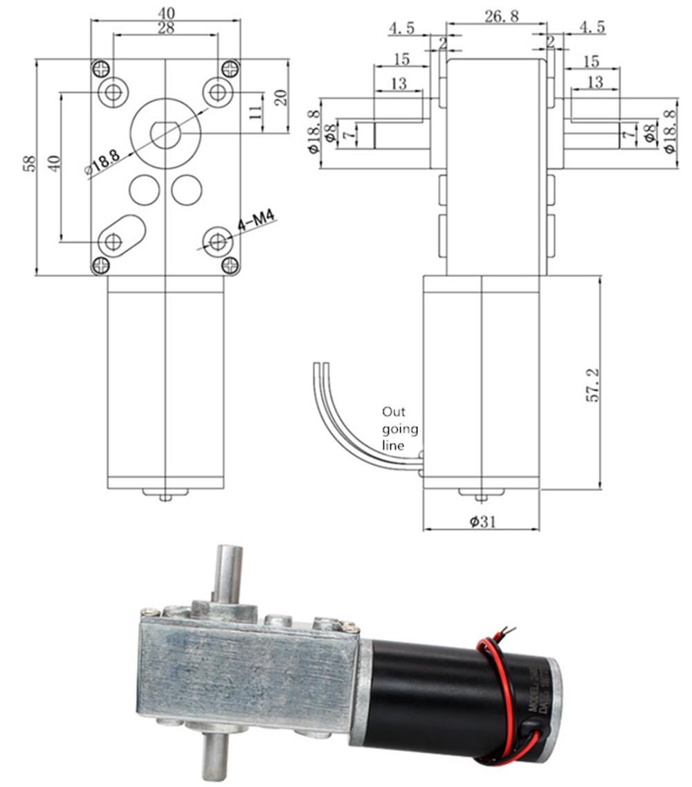 ChiHai-CHW-4058-3162-Double-Shaft-Metal-Gear-Motor-DC-1224V-110220RPM-Worm-Gear-Reducer-Motor-1409510