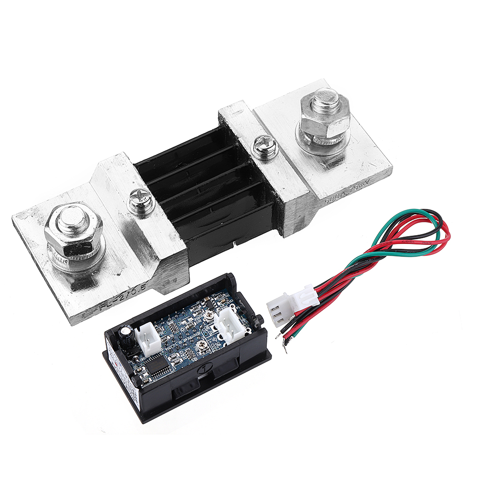 DC-0-300V-500A-Voltage-Current-Panel-Meter-Digital-Blue-Red-Dual-LED-Voltmeter-Ammeter-With-500A75mV-Shunt-1536610