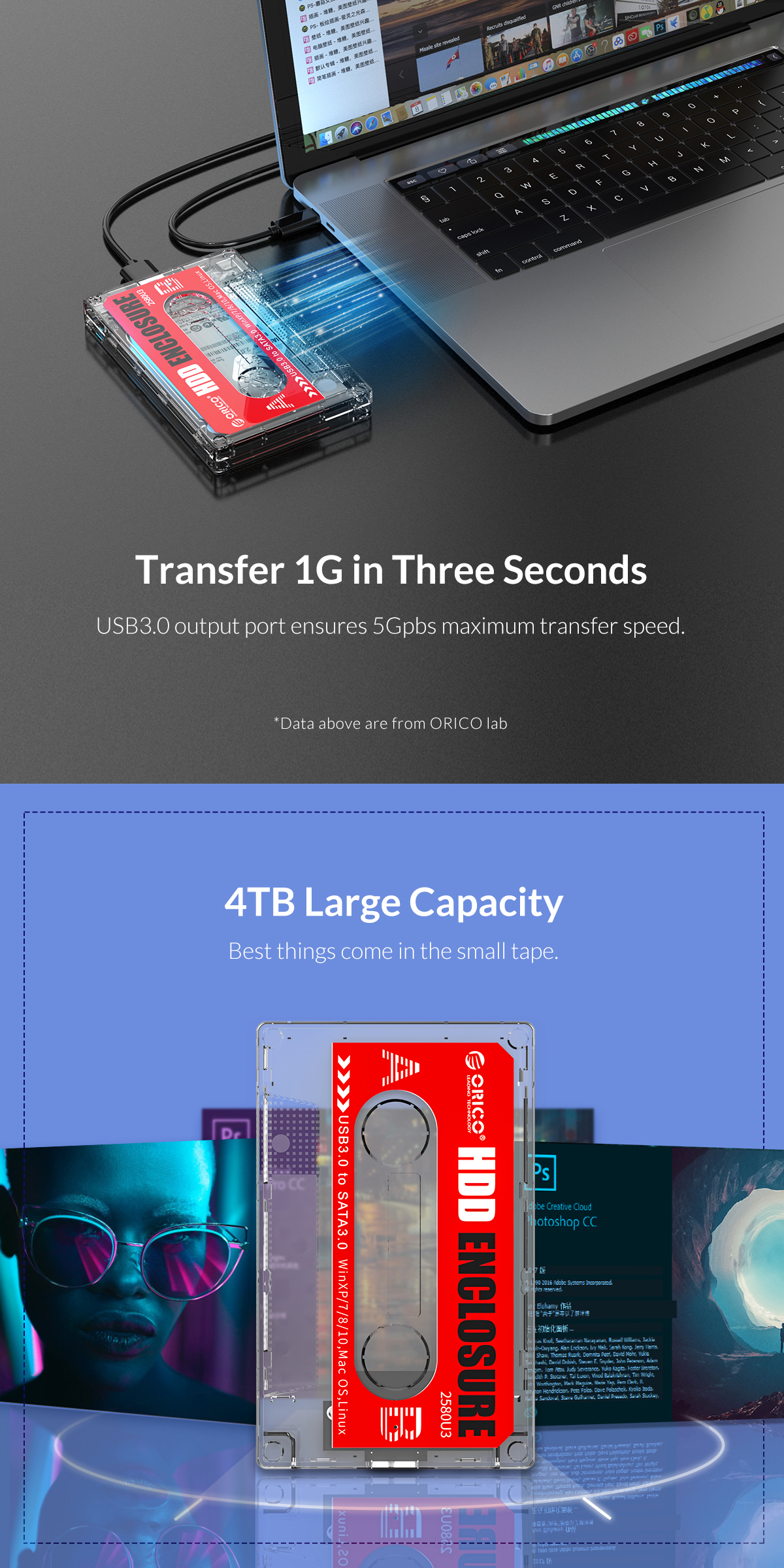 ORICO-2580U3-25-USB30-Portable-SATA-SSD-Enclosure-5Gbps-4TB-Max-Hard-Disk-Enclosure-Tool-Free-Tape-Shaped-Enclosure-1731147