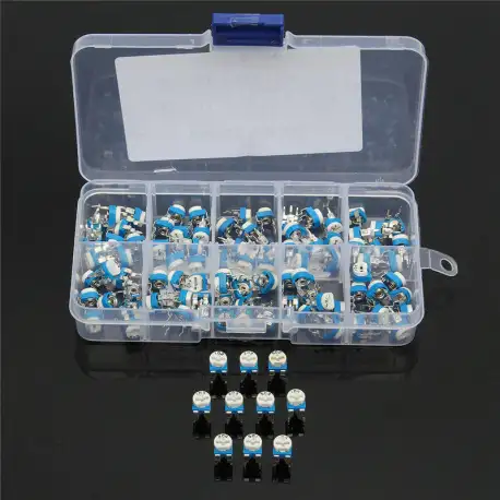 300Pcs 10 Values Variable Resistor 500R To 1M RM065 Carbon Film
