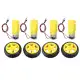 4 Pairs Smart Car Robot Plastic Tire Wheel with DC 3-6V Gear