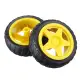 4 Pairs Smart Car Robot Plastic Tire Wheel with DC 3-6V Gear