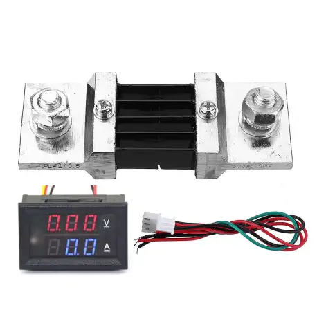 DC 0-300V 500A Voltage Current Panel Meter Digital Blue Red