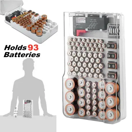93 Grids Battery Capacity Tester Storage Box Transparent