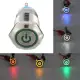 5 Pin 19mm LED Silver Steel Push Button Latching Power Switch