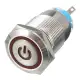 5 Pin 19mm LED Silver Steel Push Button Latching Power Switch