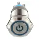 5 Pin 19mm LED Silver Steel Push Button Latching Power Switch