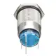 5 Pin 19mm LED Silver Steel Push Button Latching Power Switch
