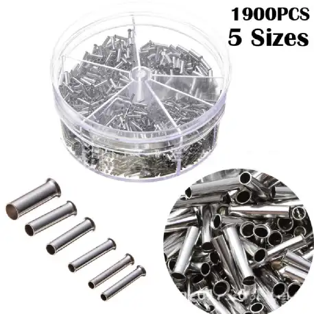 1900pcs Terminal Block Cold-Pressed Insulated Ferrules Terminal