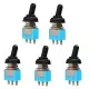 5Pcs 125V 6A ON/ON 3 Pin SPDT Toggle Switch With Waterproof