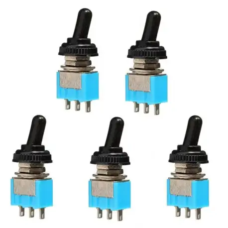 5Pcs 125V 6A ON/ON 3 Pin SPDT Toggle Switch With Waterproof