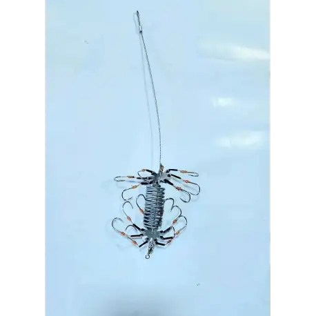 Handmade Spider hooks with wire leader