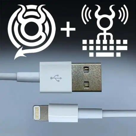 O.MG KEYLOGGER CABLE by Hak5, LIGHTNING TO USB-A.