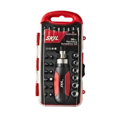 Skil 30 piece Ratcheting Screw Driver Set (Red and Black)
