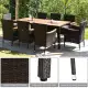 Costway 9PCS Patio Rattan Dining Set 8 Chairs Cushioned Acacia