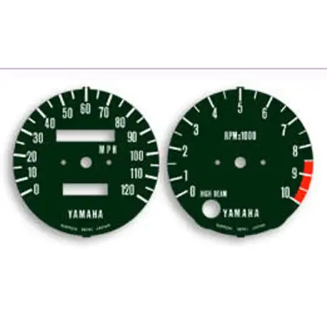 Yamaha RD400 76-78 Black Gauge Faces