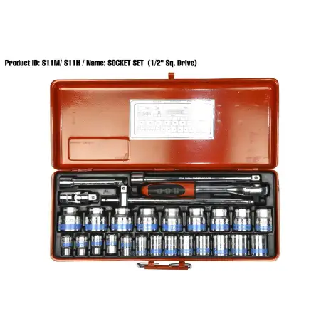 Taparia S11M/S11H 1/2-Inch Square Drive Socket Set
