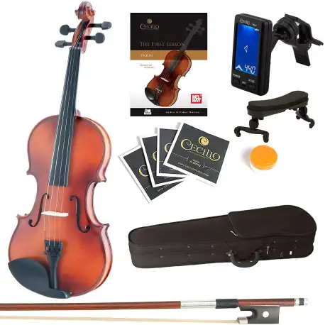 Mendini Full Size 4/4 MV300 Solid Wood Violin with Tuner