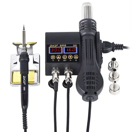 JCD 8898 2 in 1 750W Soldering Station Hot Air Gun Heater LCD