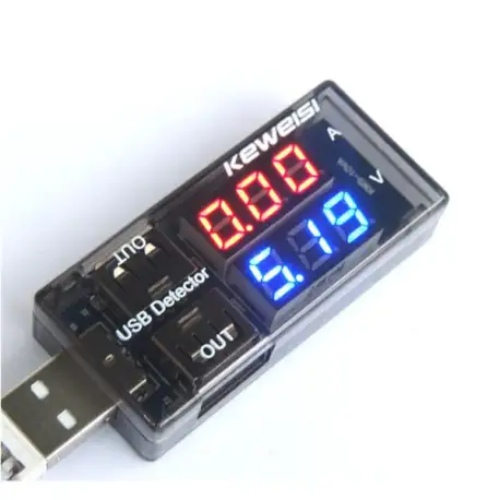 USB Detector Current Voltage 3V-9V Tester Double USB Row Shows