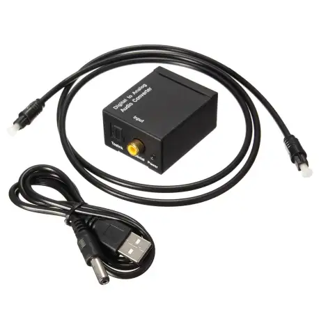 Digital Optical Coax Coaxial Toslink to Analog Audio Converter