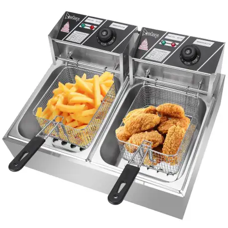 Zimtown 12L Commercial Electric Countertop Stainless Steel Deep