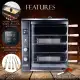 Brazilian Flame Gas Rotisserie Grill with 5 Skewers and Upper