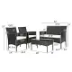 Costway 4PCS Patio Rattan Furniture Set Cushioned Sofa Coffee